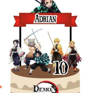 Topo de Bolo Demon Slayer + 4 Arquivos a Sua Escolha