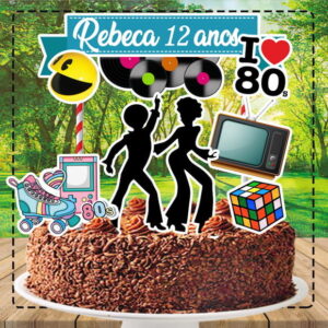 Topo de Bolo Anos 80 Disco - Ref 0117 Arquivo Digital