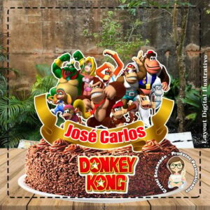 Topo de Bolo Donkey Kong - Ref 1407 Arquivo Digital