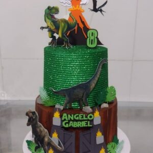 Topo de Bolo em Arquivo Studio3. Tema Jurassic World