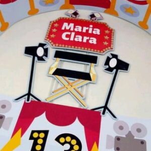 Topo de Bolo Estrela de Cinema + 4 Arquivos a Sua Escolha