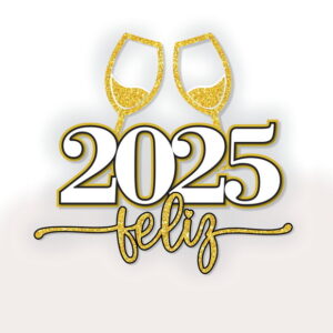 Topo de Bolo Feliz 2025