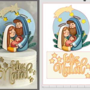 Topo de Bolo Feliz Natal 001 - Arquivo Digital