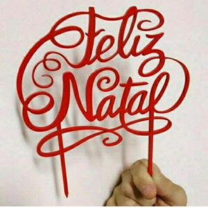 TOPO DE BOLO Feliz Natal vazado + 4 ARQUIVOS A SUA ESCOLHA