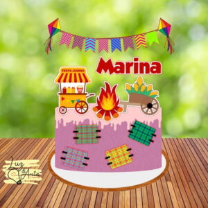 Topo de Bolo Festa Junina 02 Arquivo de Corte Studio/PDF