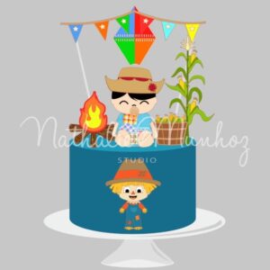 Topo de Bolo Festa Junina Menino Arquivo de Corte