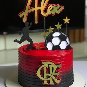 Topo de Bolo Flamengo - Arquivo de Corte Silhouette