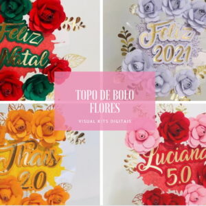 Topo de Bolo Flores (arquivo Digital)