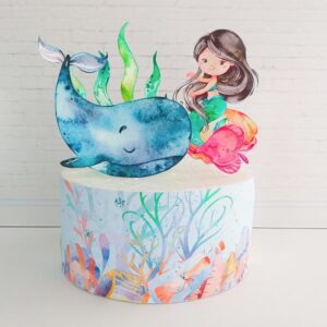 Topo de Bolo Fundo do Mar Menina-artes em Studio e pdf 0208