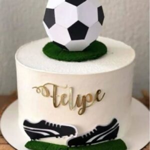 Topo de Bolo Futebol Bola 3D Arquivo de Corte Studio/PDF