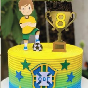 Topo de Bolo Futebol Brasil Arquivo de Corte