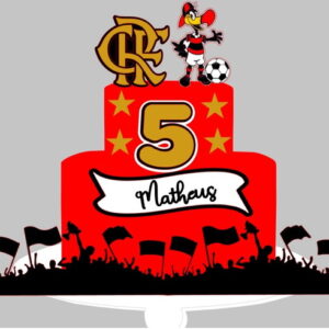 Topo de Bolo Futebol Mengo + 4 Arquivos a Sua Escolha