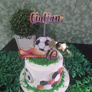 Topo de Bolo - Futebol Menino Dourado - Arquivo Digital