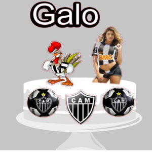 Topo de Bolo Galo + 4 Arquivos a Sua Escolha