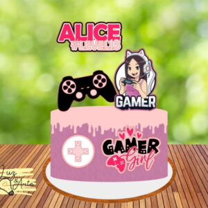 Topo De Bolo Gamer Arquivo De Corte Studio/pdf