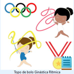 Topo de Bolo Ginástica Ritmica Artes em Studio 0408