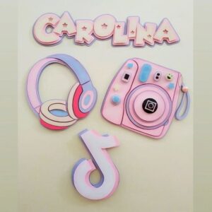 Topo de Bolo Good Vibes Fone + 4 Arquivos a Sua Escolha