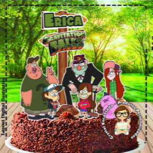Topo de Bolo Gravity Falls 3 - Ref 0976 Arquivo Digital