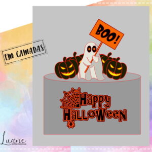 Topo de Bolo Halloween 4 Camadas Arquivo de Corte Studio/PDF