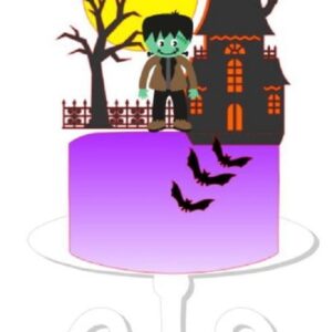 Topo de Bolo Halloween Frank + 4 Arquivos a Sua Escolha