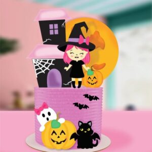Topo de Bolo Halloween Menina Arquivo de Corte