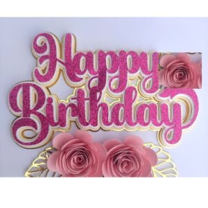 Topo de Bolo Happy Birthday 3d Arte em Studio 1907