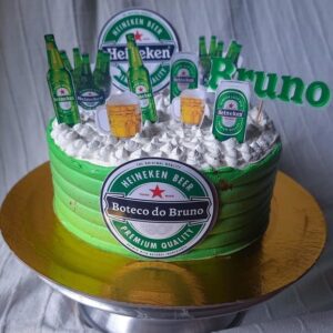 Arquivo Digital Topo de Bolo Heineken Personalizado