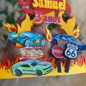 Topo de Bolo Hot Wheels - Arquivo Digital Studio