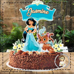 Topo de Bolo Jasmine - Ref 1193 Arquivo Digital