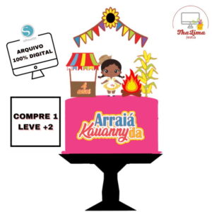Topo de Bolo Junino Festa Junina Menina Arquivo de Corte