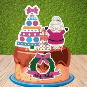 Topo de Bolo Mamãe Noel 00541