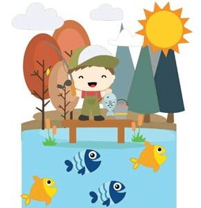 Topo de Bolo Menino Pescador+4 ARQUIVOS A SUA ESCOLHA