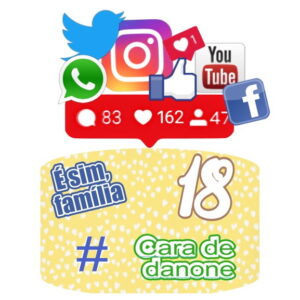 Topo de Bolo Mídias Sociais + 4 Arquivos a Sua Escolha