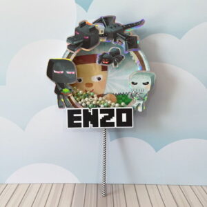 Topo de Bolo Minecraft l + 4 Arquivos a Sua Escolha