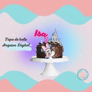 Topo de Bolo Minnie Aquarela - Arquivo Digital