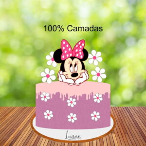 Topo de Bolo Minnie Rosa - Arquivo de Corte Studio/PDF