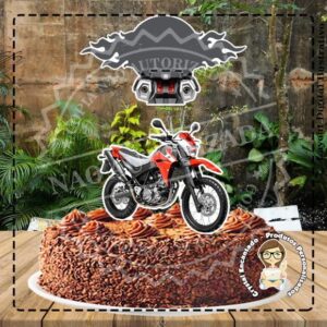 TOPO DE BOLO MOTO TENERE VERMELHA - REF 3016 ARQUIVO DIGITAL