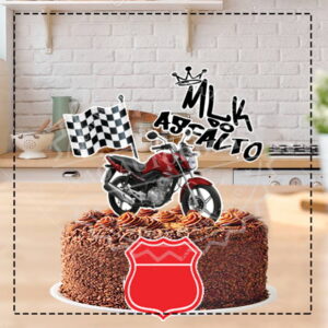 TOPO DE BOLO MOTOCICLETA - ARQUIVO DIGITAL