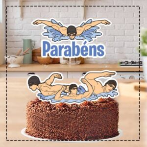 Topo de Bolo Natação Masculino 5590 Arquivo Digital