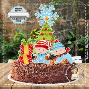 Topo de Bolo Natal Baby - 4571 Arquivo Digital