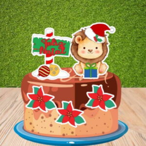 Topo de Bolo Natal Leão 00537