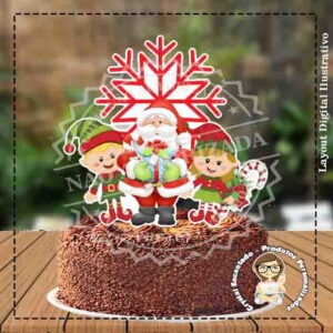 Topo de Bolo Natal Papai Noel - Ref 3233 Arquivo Digital