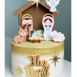 Topo de Bolo Natal Presépio Studio e pdf