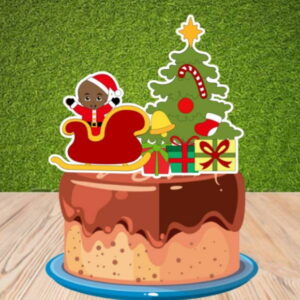 Topo de Bolo Natal Trenó 00510