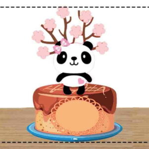 Topo de Bolo Panda Menina T0055 - Arquivo Digital