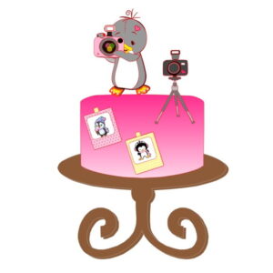 Topo de Bolo Pinguim Fotografo + 4 Arquivos a Sua Escolha