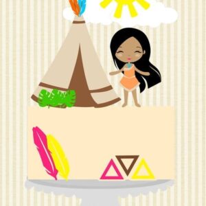 Topo de Bolo Pocahontas 3 + 4 Arquivos a Sua Escolha