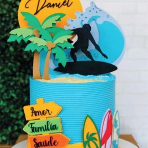 Topo de Bolo Praia Surf Arquivo de Corte