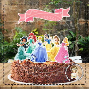 TOPO DE BOLO PRINCESA DISNEY - REF 2893 ARQUIVO DIGITAL