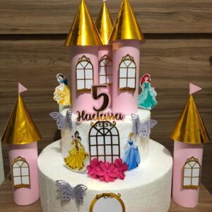 Topo de Bolo Princesas Castelo 3D- Arquivo de Corte